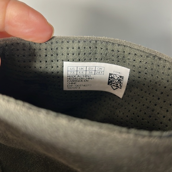 Toms Leila Green Suede Leather Ankle Block Heel Boots size 7.5 - Picture 5 of 7